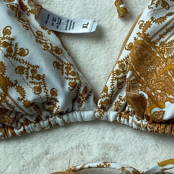 New! Kya x free people reversible Rylee bikini top in paisley sand 19177 - Picture 6 of 10